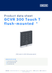 GCVR 300 Touch T flush-mounted  * Product data sheet EN