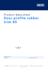 Door profile rubber trim 65 Product data sheet EN