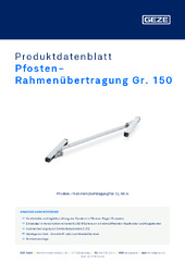 Pfosten-Rahmenübertragung Gr. 150 Produktdatenblatt DE