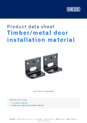 Timber/metal door installation material Product data sheet EN