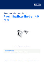 Profilhalbzylinder 40 mm Produktdatenblatt DE