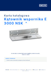 Kątownik wspornika E 3000 NSK  * Karta katalogowa PL
