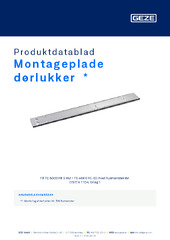 Montageplade dørlukker  * Produktdatablad DA