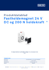 Fastholdemagnet 24 V DC og 200 N holdekraft  * Produktdatablad DA