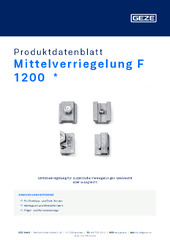 Mittelverriegelung F 1200  * Produktdatenblatt DE