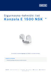 Konzola E 1500 NSK  * Sigurnosno-tehnički list HR