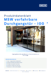 MSW verfahrbare Durchgangstür - IGG  * Produktdatenblatt DE