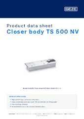 Closer body TS 500 NV Product data sheet EN