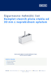 Komplet steznih ploča stakla od 30 mm s neprekidnom oplatom Sigurnosno-tehnički list HR
