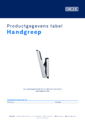 Handgreep Productgegevens tabel NL