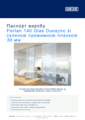 Perlan 140 Glas Duosync зі скляною прижимною планкою 30 мм Паспорт виробу UK