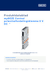 myGEZE Control potentialfordelingsklemme 0 V DC  * Produktdatablad DA