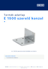 E 1500 szerelő konzol  * Termék adatlap HU