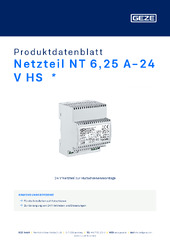 Netzteil NT 6,25 A-24 V HS  * Produktdatenblatt DE