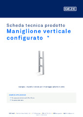 Maniglione verticale configurato  * Scheda tecnica prodotto IT