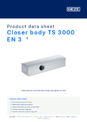 Closer body TS 3000 EN 3  * Product data sheet EN