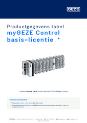 myGEZE Control basis-licentie  * Productgegevens tabel NL
