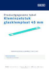 Kleminzetstuk glasklemplaat 45 mm Productgegevens tabel NL