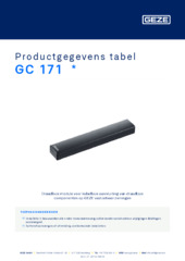 GC 171  * Productgegevens tabel NL