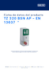 TZ 320 BSN AP - EN 13637  * Ficha de datos del producto ES