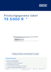 TS 5000 R  * Productgegevens tabel NL