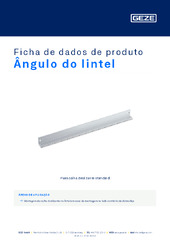 Ângulo do lintel Ficha de dados de produto PT