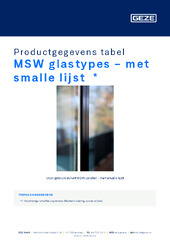 MSW glastypes - met smalle lijst  * Productgegevens tabel NL