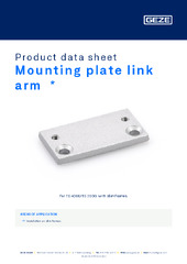 Mounting plate link arm  * Product data sheet EN