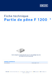 Partie de pêne F 1200  * Fiche technique FR