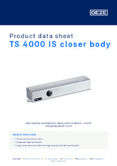 TS 4000 IS closer body Product data sheet EN