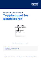 Topphengsel for pendeldører Produktdatablad NB