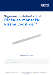 Ploča za montažu klizne vodilice Sigurnosno-tehnički list HR