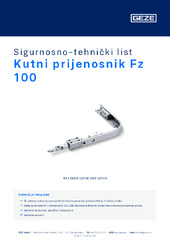 Kutni prijenosnik Fz 100 Sigurnosno-tehnički list HR