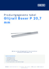 Glijrail Boxer P 20,7 mm Productgegevens tabel NL