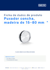 Puxador concha, madeira de 15-80 mm  * Ficha de dados de produto PT