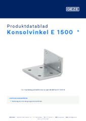 Konsolvinkel E 1500  * Produktdatablad SV