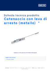 Catenaccio con leva di arresto (metallo)  * Scheda tecnica prodotto IT