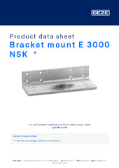 Bracket mount E 3000 NSK  * Product data sheet EN