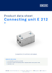Connecting unit E 212  * Product data sheet EN