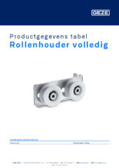 Rollenhouder volledig Productgegevens tabel NL