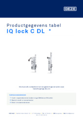 IQ lock C DL  * Productgegevens tabel NL