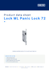 Lock ML Panic Lock 72  * Product data sheet EN