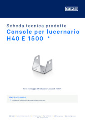 Console per lucernario H40 E 1500  * Scheda tecnica prodotto IT