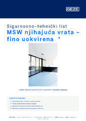 MSW njihajuća vrata - fino uokvirena  * Sigurnosno-tehnički list HR