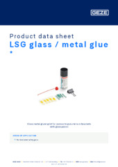 LSG glass / metal glue  * Product data sheet EN