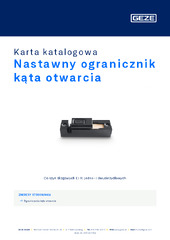 Nastawny ogranicznik kąta otwarcia Karta katalogowa PL