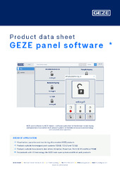 GEZE panel software  * Product data sheet EN