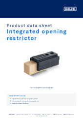 Integrated opening restrictor Product data sheet EN