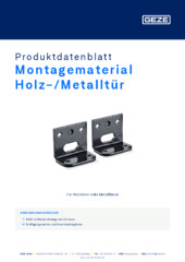 Montagematerial Holz-/Metalltür Produktdatenblatt DE