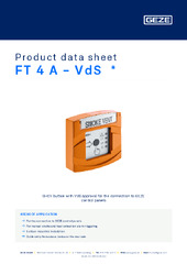 FT 4 A - VdS  * Product data sheet EN